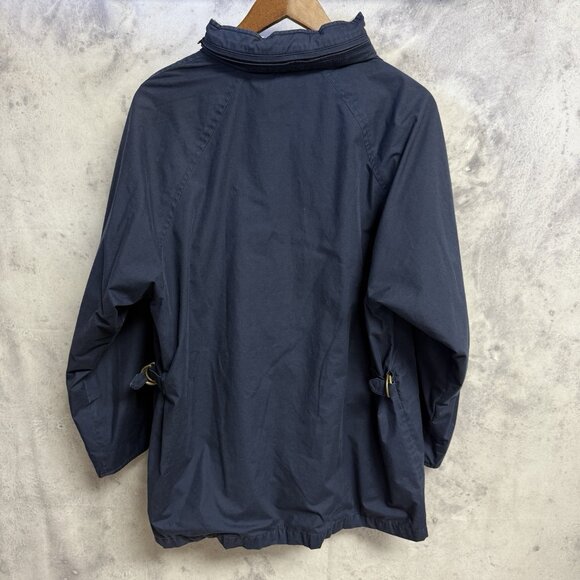 Vintage Burberry Jacket Womens Large 24x28 Blue Hide a Hood England - Picture 2 of 16